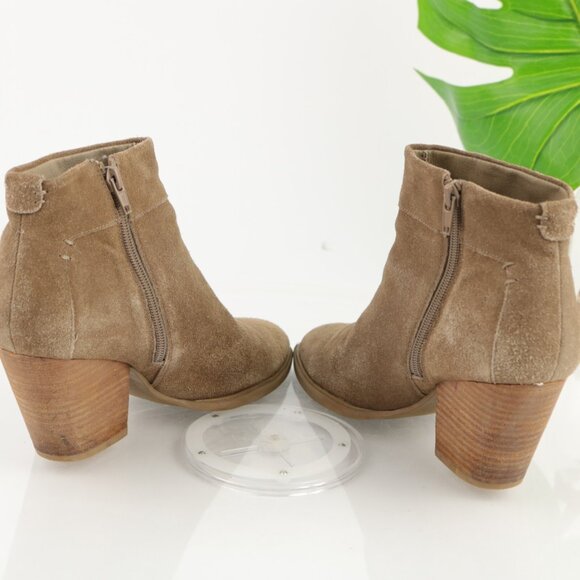 Steve Madden Womens Faander Boot Size 8.5 Tan Taupe Suede Block Heel Bootie - Picture 7 of 11